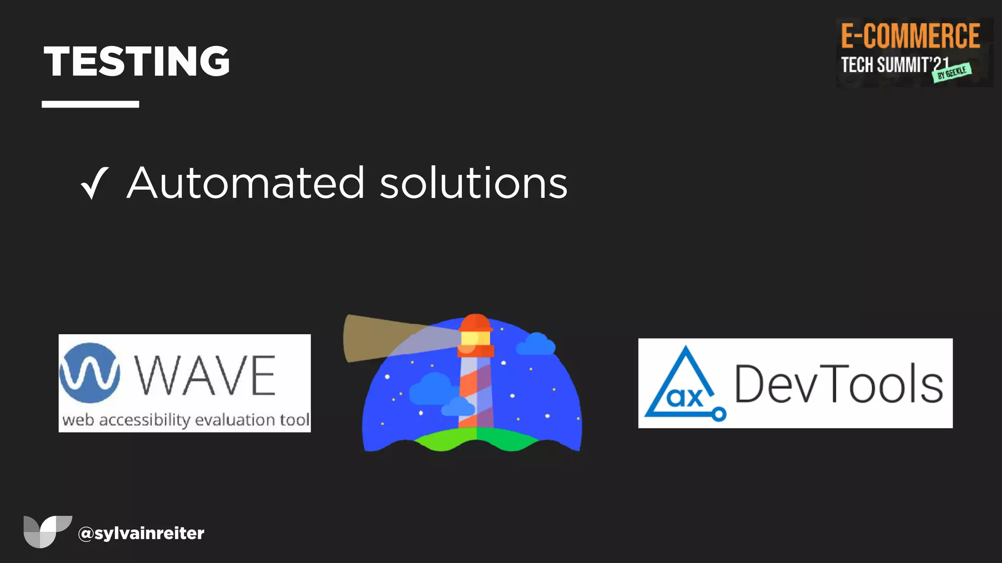 @sylvainreiter
TESTING
✓ Automated solutions


 