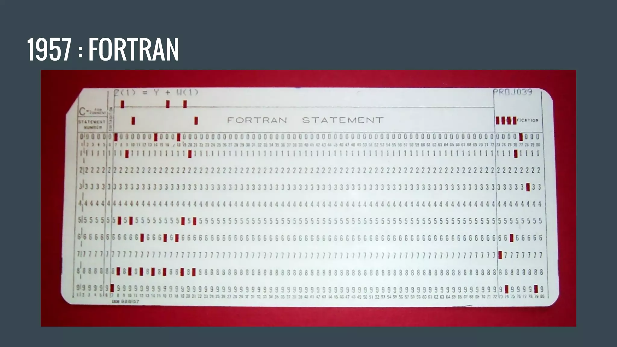 1957 : FORTRAN
 