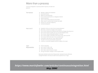5
https://www.martinfowler.com/articles/continuousIntegration.html
May 2006!
 