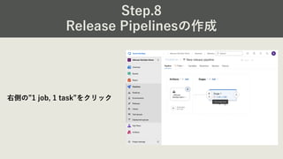Step.8
Release Pipelinesの作成
右側の”1 job, 1 task”をクリック
 