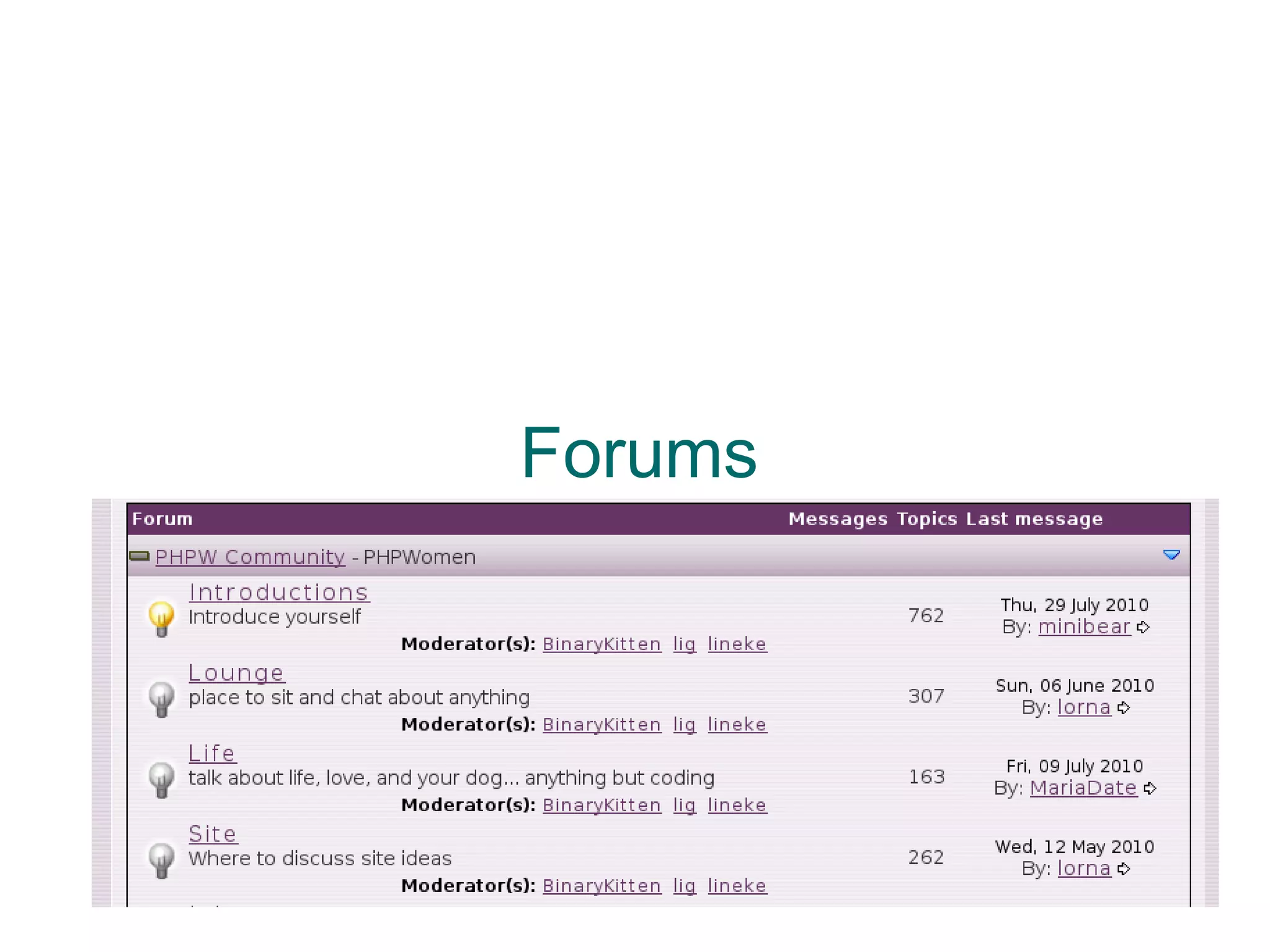 Forums