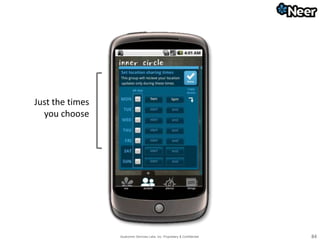 Qualcomm Services Labs, Inc. Proprietary & Confidential 84
Just the times
you choose
 