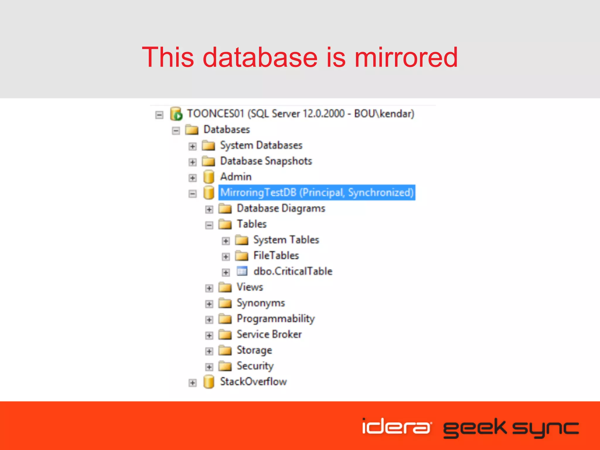 This database is mirrored 