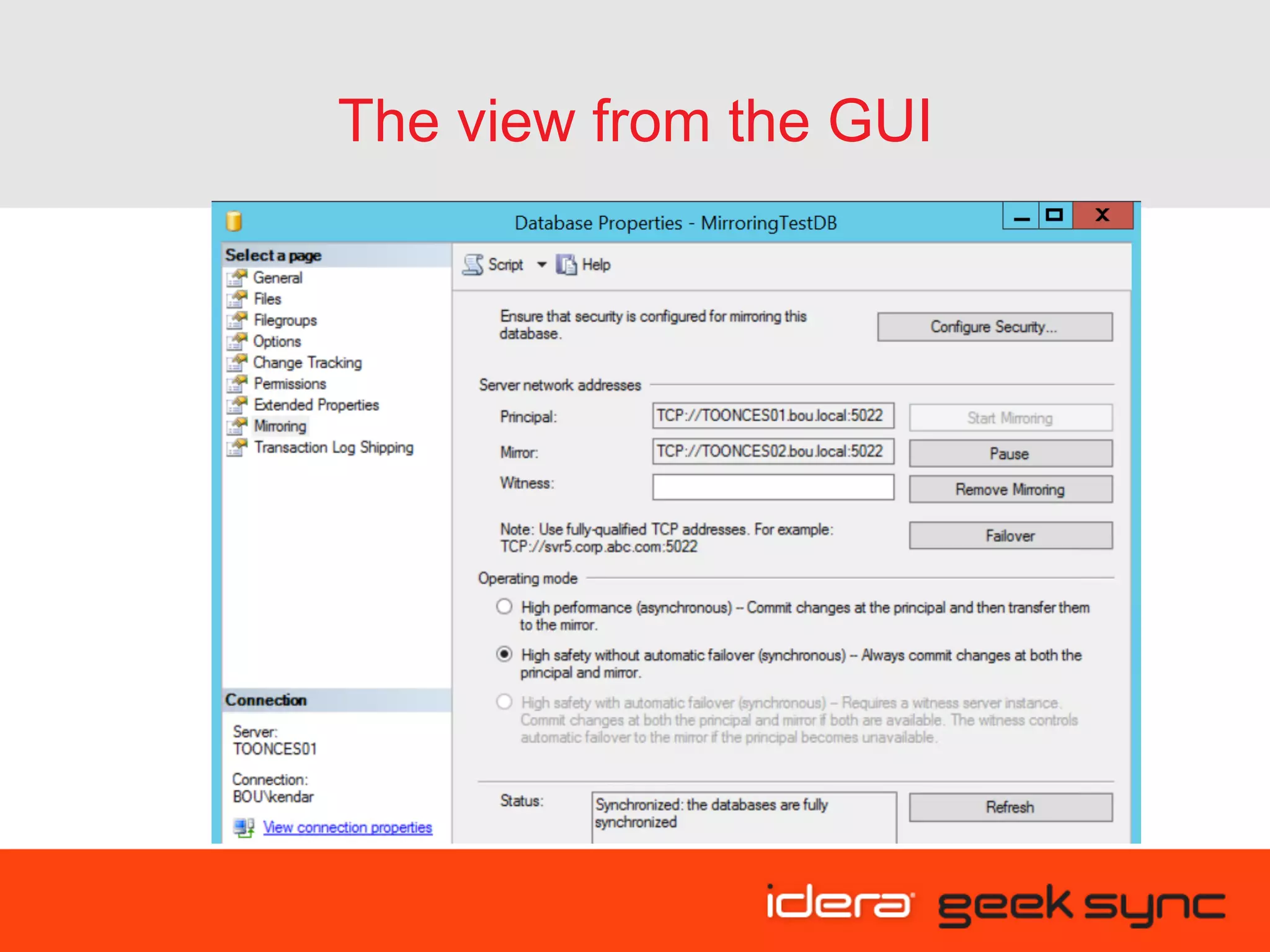 The view from the GUI 