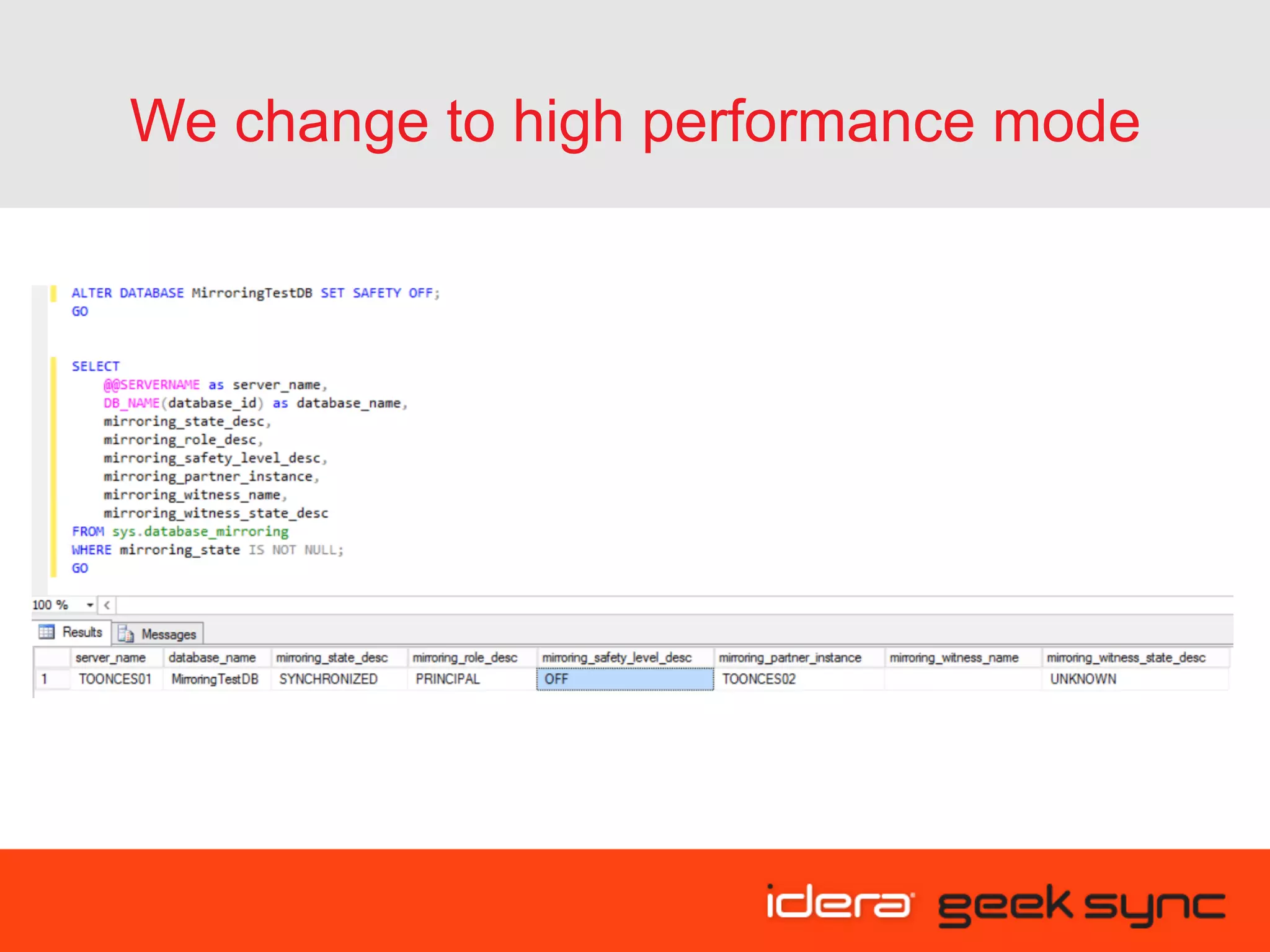 We change to high performance mode 