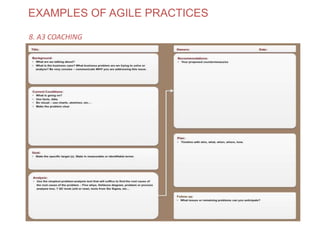 EXAMPLES OF AGILE PRACTICES
8. A3 COACHING
www.theagilecontactcentre.com.au
 