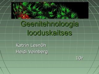 Geenitehnoloogia
looduskaitses
Katrin Lesnõh
Heidi Veinberg
10r

 