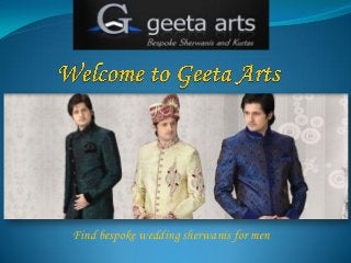 Find bespoke wedding sherwanis for men
 