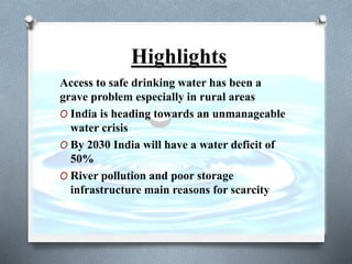 problem of drinking water in india by geet | PPTX