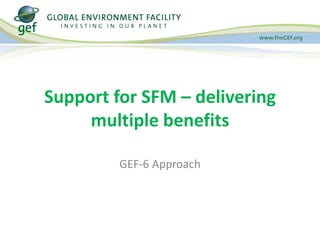 Support for SFM – delivering 
multiple benefits 
GEF-6 Approach 
 