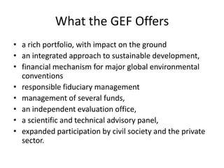 Global Environmental Facility Bridging climate and biodiversity | PDF