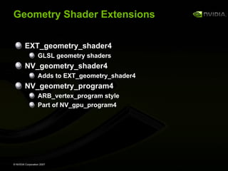 GeForce 8800 OpenGL Extensions