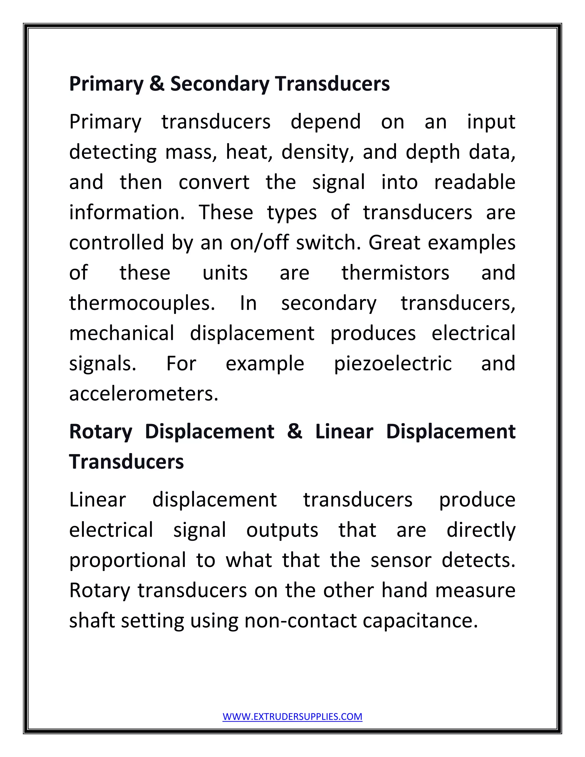 Different Types of Transducers in Market; Gefran Pressure Transducer ...
