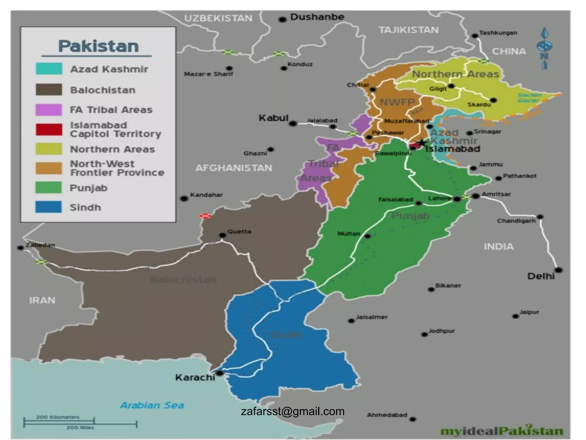 Gegraphical introduction of Pakistan By Dr. Zafar Iqbal | PPT