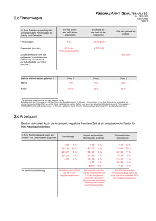 Gehaltsanalyse Beispiel