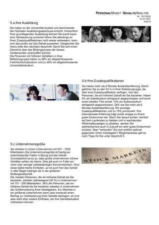 Gehaltsanalyse Beispiel