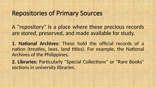 Primary Repository General Education (Readings in Philippine History-midterm 1.pptx