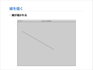 線を描く
‣ 線が描かれる

 