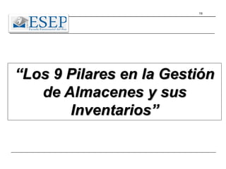 19
“Los 9 Pilares en la Gestión
de Almacenes y sus
Inventarios”
 