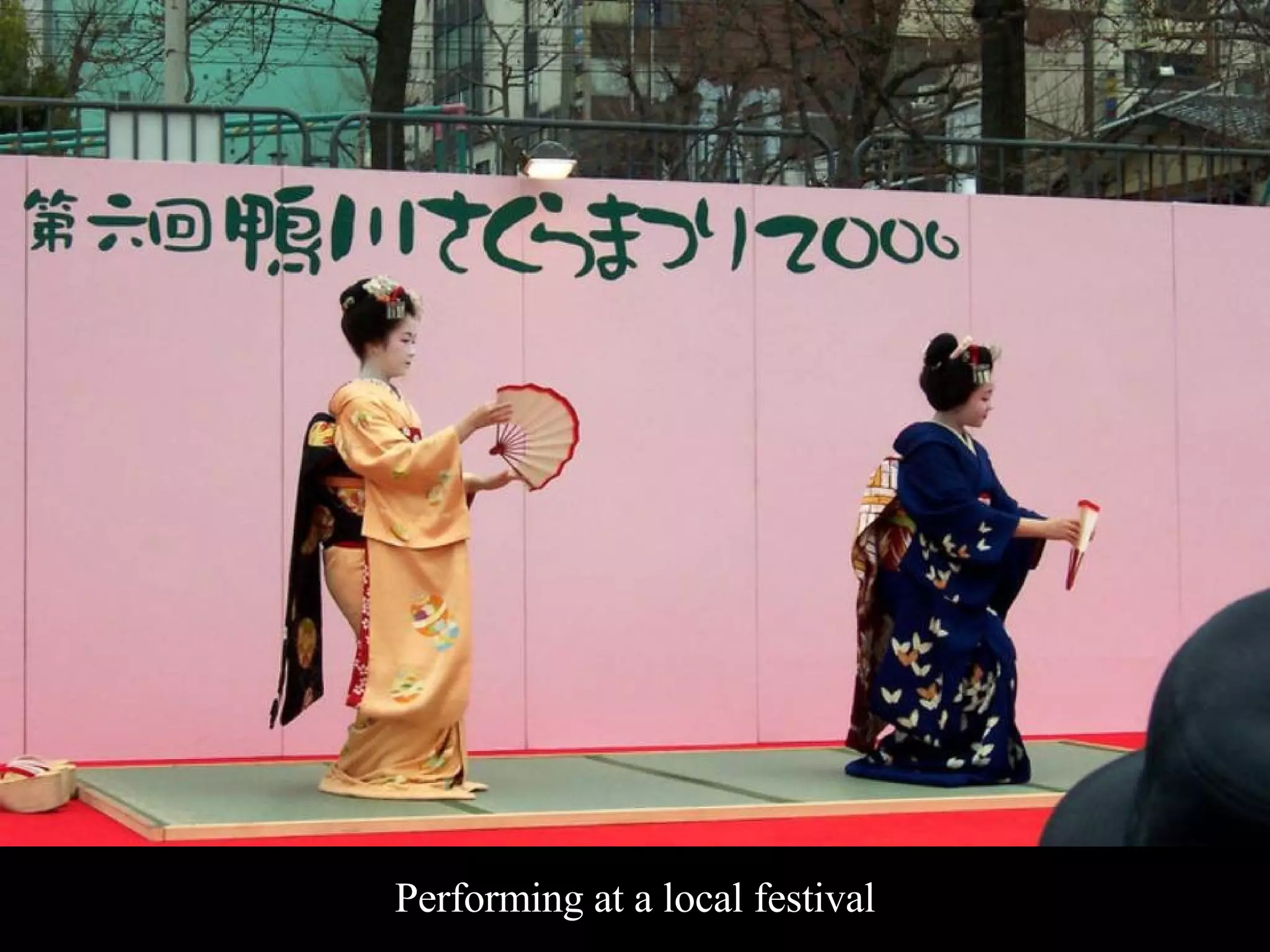 Performing at a local festival