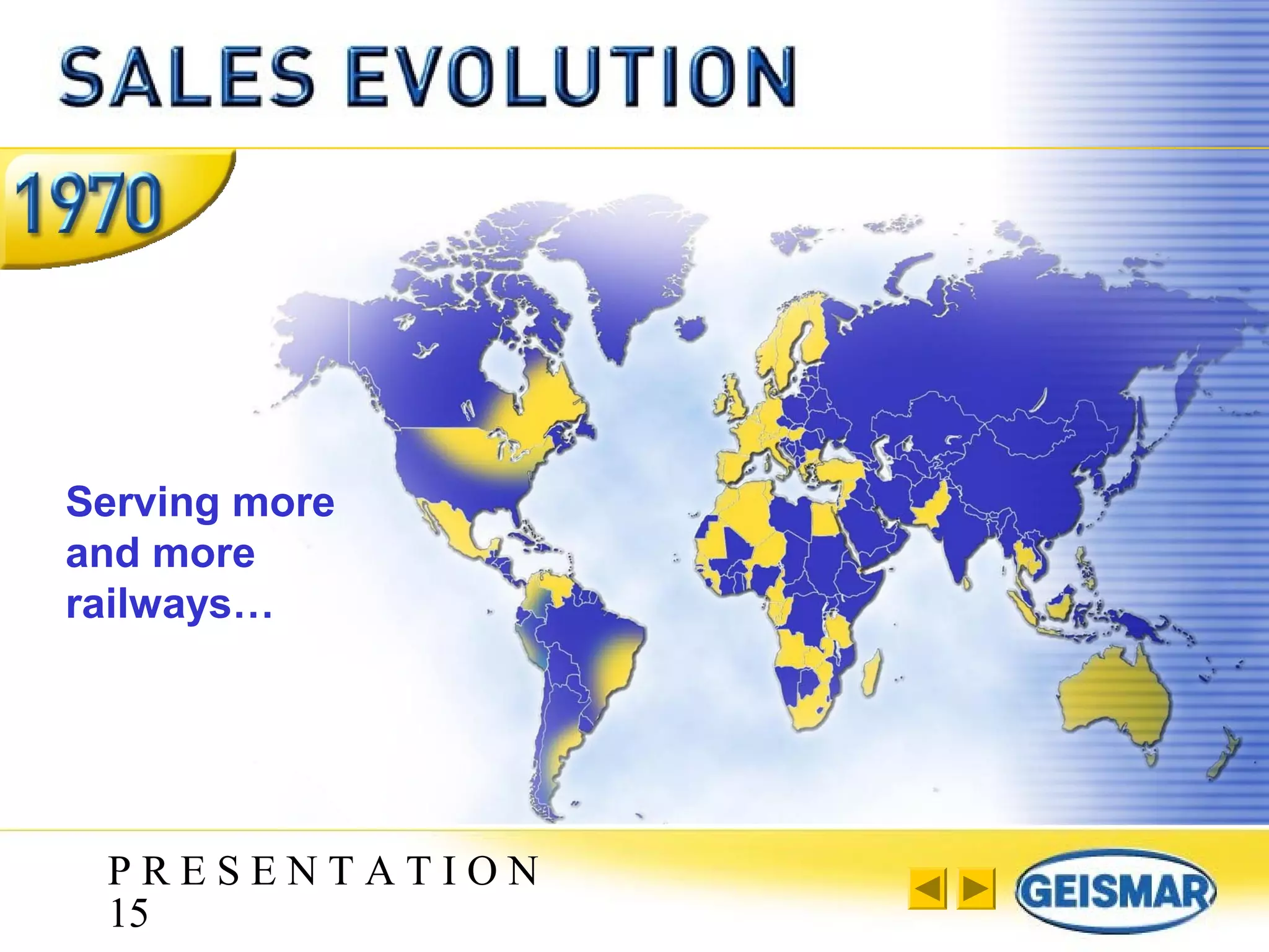 P R E S E N T A T I O N
15
Serving more
and more
railways…
 