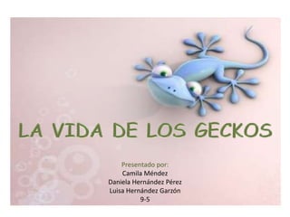 LA VIDA DE LOS GECKOS Presentado por: Camila Méndez Daniela Hernández Pérez Luisa Hernández Garzón 9-5 