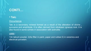 Talc Formation clay Deposit | PPTX