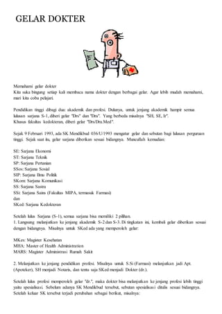 Gelar Dokter