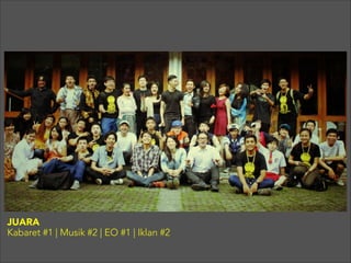 JUARA
Kabaret #1 | Musik #2 | EO #1 | Iklan #2
 