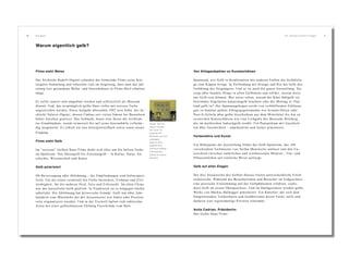 Warum eigentlich gelb?
6 7A m A n f a n g s t a n d e n F r a g e n
Flims sieht Weiss
Der Architekt Rudolf Olgiati schenkte der Gemeinde Flims seine Kul-
turgüter-Sammlung und wünschte sich im Gegenzug, dass man das jah-
relang leer gestandene Wohn- und Gewerbehaus in Flims-Dorf erhalten
möge.
Es sollte saniert und umgebaut werden und schliesslich als Museum
dienen. Und, das ursprünglich gelbe Haus sollte mit weisser Farbe
angestrichen werden. Diese Aufgabe übernahm 1997 sein Sohn, der Ar-
chitekt Valerio Olgiati, dessen Umbau seit vielen Jahren bei Besuchern
hohes Ansehen geniesst. Das Gebäude, heute eine Ikone der Architek-
tur Graubündens, wurde seinerzeit bis auf seine Aussenhülle vollstän-
dig ausgekernt. Es erhielt ein neu konzipiertesDach sowie einen neuen
Eingang.
Flims sieht Gelb
Im “weissen” Gelben Haus Flims dreht sich alles um die hellste Farbe
im Spektrum. Von Ährengelb bis Zitronengelb – in Kultur, Natur, Ge-
schichte, Wissenschaft und Kunst.
Gelb polarisiert
Ob Bevorzugung oder Ablehnung – die Empfindungen sind kulturspezi-
fisch. Für die einen vermittelt die Farbe Heiterkeit, Frohmut und Ziel-
strebigkeit; für die anderen Neid, Geiz und Eifersucht. Im alten China
war das kaiserliche Gelb göttlich. In Frankreich ist es hingegen höchst
unbeliebt. Die Ablehnung hat historische Gründe. Gelb war über Jahr-
hunderte eine Warnfarbe mit der Aussenseiter wie Juden oder Prostitu-
ierte stigmatisiert wurden. Und in der Tierwelt halten sich zahlreiche
Arten mit einer gelbschwarzen Färbung Fressfeinde vom Hals.
Von Alltagsobjekten zu Kunstschätzen
Spannend, wie Gelb in Kombination mit anderen Farben die Gefühlsla-
ge zum Kippen bringt. In Verbindung mit Orange und Rot hat Gelb den
Farbklang des Vergnügens. Und so ist auch die ganze Ausstellung. Sie
zeigt über hundert Dinge in allen Gelbtönen und erklärt, warum diese
nur Gelb sein können. Wer weiss schon, warum der Käse fahlgelb ist,
bestimmte Vogelarten kanariengelb leuchten oder der Montag in Thai-
land gelb ist? Der Spannungsbogen reicht von verblüffenden Erklärun-
gen zu banalen gelben Alltagsgegenständen wie Aromat-Dosen oder
Post-It-Zetteln über gelbe Geschichten aus dem Mittelalter bis hin zu
exotischen Kunstschätzen wie eine Leihgabe des Museums Rietberg,
die im mythischen Indischgelb strahlt. Ein Panoptikum mit Geschich-
ten über Geschichten – unprätentiös und locker präsentiert.
Farbenlehre und Kunst
Ein Höhepunkt der Ausstellung bildet das Gelb-Spektrum, das 108
verschiedene Farbmuster von Stefan Muntwyler umfasst und den Un-
terschied zwischen natürlichen und synthetischen Mineral-, Tier- und
Pflanzenfarben auf sinnliche Weise aufzeigt.
Gelb auf allen Etagen
Die drei Stockwerke des Gelben Hauses bieten unterschiedliche Erleb-
nisbereiche. Während die Besucherinnen und Besucher im Erdgeschoss
eine poetische Einstimmung auf das Farbphänomen erfahren, explo-
diert Gelb im ersten Obergeschoss. Und im Dachgeschoss werden gelbe
Werke von Markus Baldegger präsentiert. Ein Künstler, der sich dem
Entgrenzenden, Unfassbaren und Gefährlichen dieser Farbe stellt und
dadurch eine eigenständige Position einnimmt.
Anita Cadrian, Präsidentin
Das Gelbe Haus Flims
Dieser Text ist
jedoch momen-
tan noch ein
sogenannter
Blindtext und soll
aufzeigen,
dass er klein
gesetzt wird
und eine weitere
Informations-
quelle im Layout
darstellt.
V o r w o r t
 