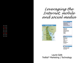 Leveraging the Internet, mobile  and social media Laurie Gelb Trellist® Marketing | Technology 
