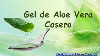 Gel de Aloe Vera
     Casero


       ParaQueSirveElAloeVera.com
 