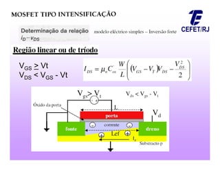 VGS > Vt
VDS < VGS - Vt
 
