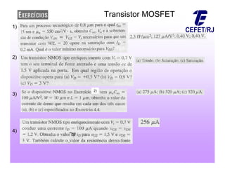 Transistor MOSFET
1)
2)
3)
4)
2)
 