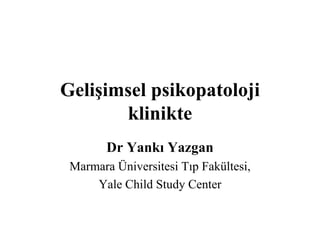 Gelişimsel psikopatoloji klinikte Dr Yankı Yazgan Marmara Üniversitesi Tıp Fakültesi, Yale Child Study Center 