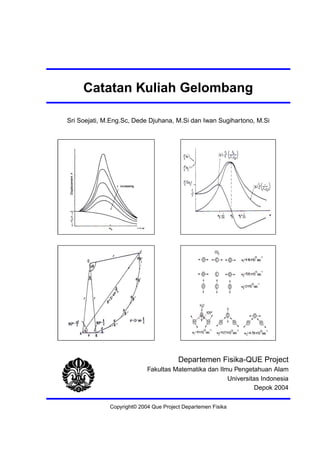 Catatan Kuliah Gelombang
Sri Soejati, M.Eng.Sc, Dede Djuhana, M.Si dan Iwan Sugihartono, M.Si
Departemen Fisika-QUE Projec...