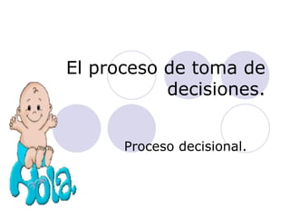 El proceso de toma de decisiones. Proceso decisional. 