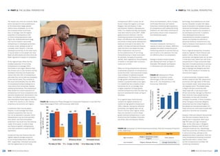 28 29
► PART 1: THE GLOBAL PERSPECTIVE► PART 1: THE GLOBAL PERSPECTIVE
GEM 2015/16 Global Report GEM 2015/16 Global Report
The results may come as a surprise. While
some may assume that entrepreneurs
at the factor-driven stage operate
without many employees, it is in fact
the innovation-driven economies
that, on average, have the highest
proportion of entrepreneurs with
no future hiring expectations (see
Figure 16). Sophisticated technology
and communications may enable
entrepreneurs in developed economies
to remain small, perhaps as part of
a broader value network. In the less
developed economies, on the other hand,
it may be easier to hire people who have
fewer job alternatives and when there are
fewer regulations imposed on employers.
At the regional level, Africa has the
smallest proportion of non-hiring
entrepreneurs on average (33%).
Economies in this region (Burkina Faso
and Tunisia) and in Latin America and the
Caribbean (Colombia and Guatemala)
contain less than 20% of entrepreneurs
who state they will not add any employees
in the next five years. The converse of
this result demonstrates that over 80%
of entrepreneurs project adding one or
more jobs to their economies, besides
employing themselves. This employment
data reveals the critical importance of
entrepreneurs for future employment and
economic development, particularly in the
factor- and efficiency-driven economies
that characterize these regions (see Part
3, Table 9 for results on job creation
projections by economy and region).
A cautionary note must be added,
however, to acknowledge that these
represent projections that may not
turn out as expected in actuality. Some
entrepreneurs may be more optimistic
than others, and their enthusiastic
predictions may be far from the eventual
reality. At the same, in order to have
any chance at growth, entrepreneurs
must have ambitions to reach for their
aspirations.
Europe and Asia and Oceania have the
highest regional average proportion
of non-hiring entrepreneurs (46% and
45%, respectively). Individual economies
with the highest level of non-hiring
FIGURE 16: Development Phase Averages for Employment Projections in the Next Five
Years (Percentage of TEA) in 60 Economies, GEM 2015
entrepreneurs (60% or more) can be
found in these two regions (in Europe:
Bulgaria, Italy and Greece; in Asia
and Oceania: Thailand, Indonesia and
India). It is notable that Italy and Greece
have been hard-hit by the 2007–2008
global economic downturn, and the
remaining economies mentioned are
factor- and efficiency-driven. While some
economies at these earlier development
levels are more apt to hire others, the
results in Europe and Asia and Oceania
show that this is not always the case.
Other explanations may account
for the predominance of non-hiring
entrepreneurship in these economies:
for example, the types of business
started, labor regulations, the availability
of skilled or educated labor, economic
cycles and so forth.
While non-hiring entrepreneurs represent
a substantial proportion of entrepreneurs
across the world, most economies contain
more employer or potential employer
entrepreneurs. The frequency of medium-
to-high growth oriented entrepreneurs,
however, is proportionately small. Again,
it is notable that the innovation-driven
economies do not, on average, have
a higher proportion of these growth-
oriented entrepreneurs than the other two
economic development levels, as Figure
18 shows.
On a regional basis, North America
contains the highest proportion of
medium-to-high growth entrepreneurs
(28%). However, among the individual
economies, the highest rates can be
found in the four other regions, where
there are one-third or more of these
growth-oriented entrepreneurs in Latin
America and the Caribbean (Colombia
and Chile), Asia and Oceania (Taiwan,
China and Kazahkstan), Africa (Tunisia)
and Europe (Romania and Ireland).
Economies containing high proportions
of entrepreneurs with substantial hiring
ambitions can view these individuals as
particularly critical to their employment
and development goals.
INNOVATION
Innovation represents newness to a
market and within an industry. GEM thus
assesses the extent entrepreneurs are
introducing products or services that are
new to some or all customers, and that
are offered by few or no competitors.
Average innovation levels increase
with development level, as Figure 17
illustrates. With greater participation
in information and communication
FIGURE 17: Development Phase
Averages for Innovation Levels
(Percentage of TEA with Product
New to All / No Competitors) in 60
Economies, GEM 2015
FIGURE 18: Comparison of Total Entrepreneurial Activity (TEA) and Innovative Proportion
of TEA, GEM 2015
Low TEA High TEA
High Innovation
Belgium, Switzerland, United
Kingdom
Chile, Lebanon
Low Innovation Bulgaria, Malaysia, Morocco Senegal, Burkina Faso
technology, and professional and other
service industries, coupled with higher
levels of education and greater access to
advanced technologies, entrepreneurs
may have the means to be innovative in
the developed economies. In addition,
many developed economies are
characterized by crowded competitive
spaces and markets accustomed to
advanced solutions; entrepreneurs may
need to introduce novel solutions in order
to compete successfully.
From a regional perspective, innovation
levels are highest in North America and
lowest in Africa. Within the individual
economies, the highest levels can be seen
in Chile and India, where over half of the
entrepreneurs in these economies state
they have innovative products or services.
The lowest rates, less than 10%, can be
seen in Senegal and Bulgaria (see Part
3, Table 10 for results on innovation by
economy and region).
In some economies, innovation levels
exhibit a trade-off with TEA, where some
economies with high levels of TEA have
low innovation levels, while others show
the opposite result. The shaded boxes
in Figure 18 show economies with
these trade-offs. In two factor-driven
African economies, Senegal and Burkina
Faso, there are many people starting
businesses, but few with innovative
concepts. Conversely, in three innovation-
driven European economies (Belgium,
Switzerland and the United Kingdom),
few people are starting businesses, but
those who do are more likely to state their
products or services are innovative.
However, Chile and Lebanon demonstrate
that TEA and innovation levels do not
always work in opposition. Both report
high TEA rates and high innovation
rates. On the other hand, in Bulgaria,
Malaysia and Morocco, both TEA and
innovation levels are low. Interestingly,
these five economies are efficiency-driven.
In some economies, perhaps at this
development level in particular, there are
many entrepreneurs pursuing innovative
opportunities while in others, there
are few entrepreneurs and fewer still
introducing innovations.
PercentageofAdultPopulation
(Age18-64yrs)
PercentageofTEAwithproduct
newtoallornocompetitors
 