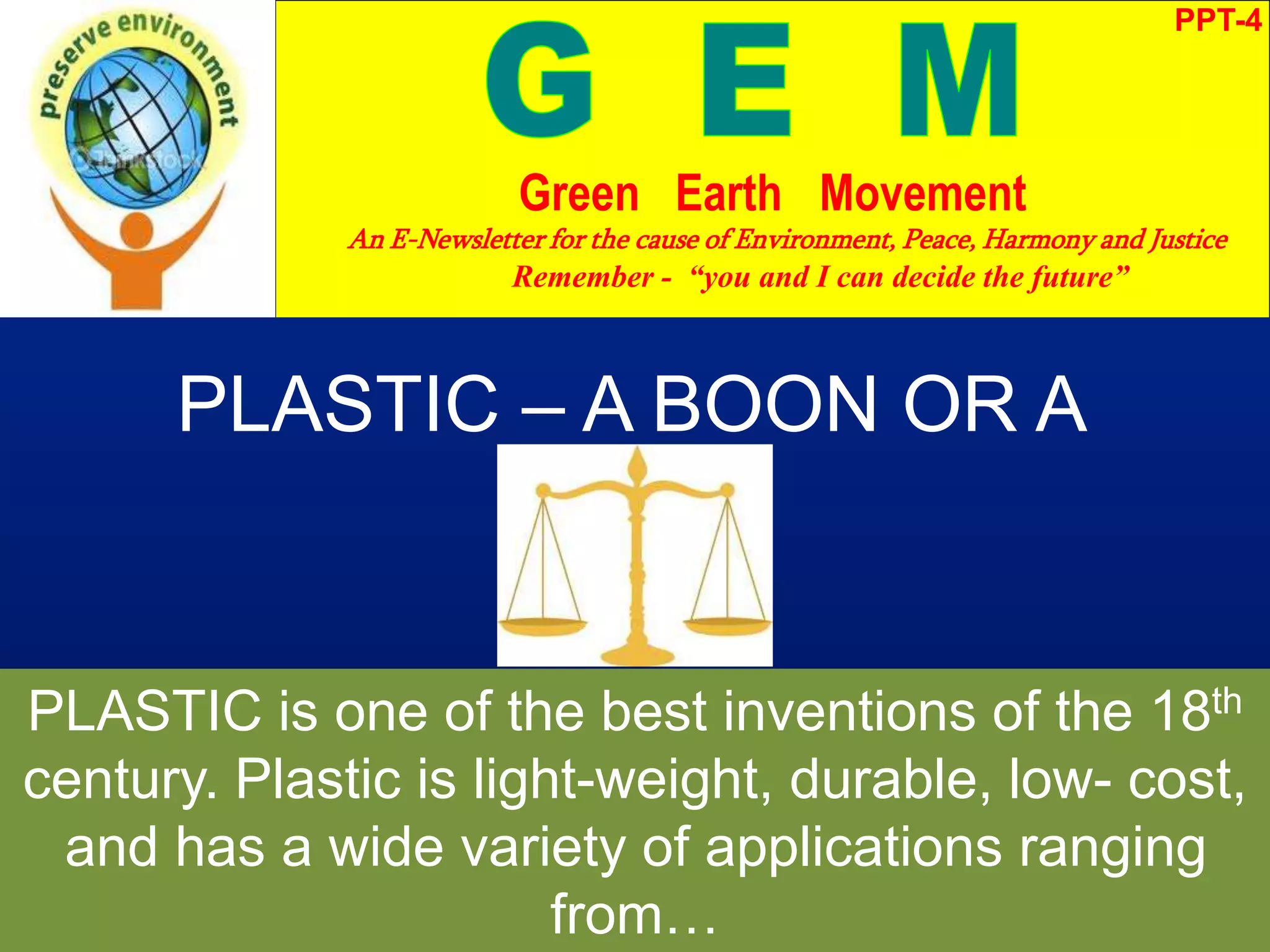 Gem ppt4plastic boon or bane PPT