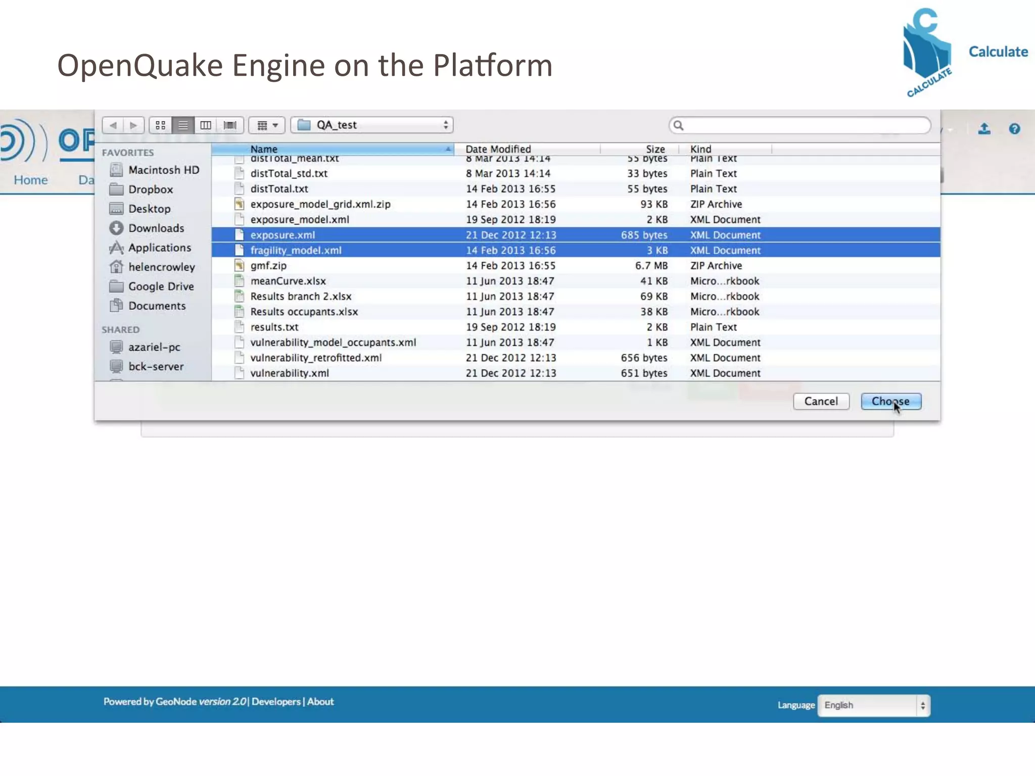 OpenQuake	
  Engine	
  on	
  the	
  Pla7orm	
  
 