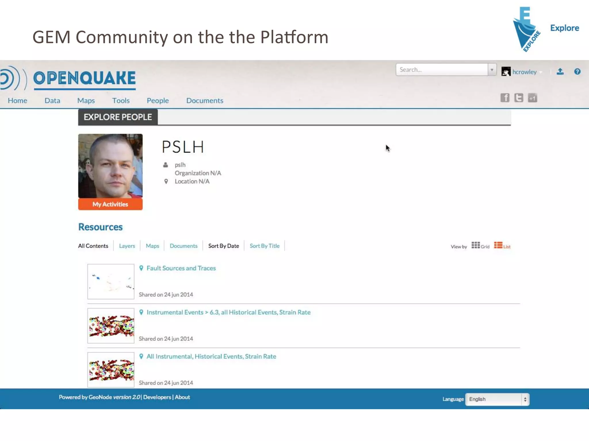 GEM	
  Community	
  on	
  the	
  the	
  Pla7orm	
  
 