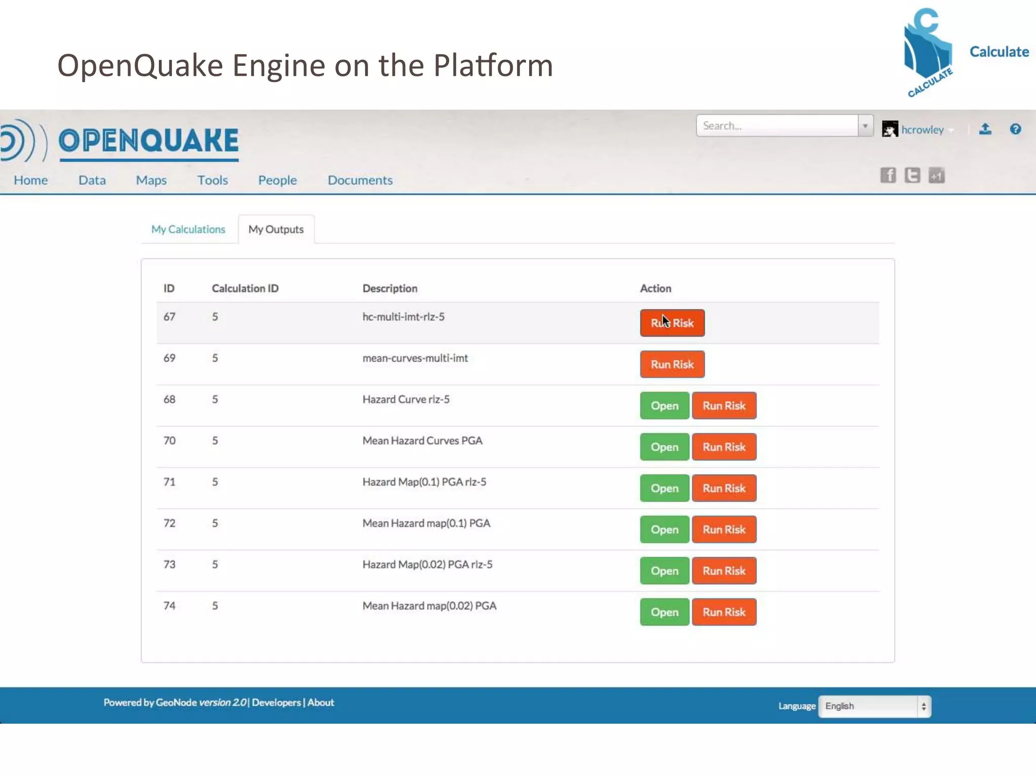 OpenQuake	
  Engine	
  on	
  the	
  Pla7orm	
  
 