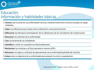 Educación.
Información y habilidades básicas
Tratamiento. GEMA4.3. Madrid: Luzán 5; 2018. p. 65‐91.
 