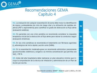 Recomendaciones GEMA
Capítulo 4
Exacerbación asmática. GEMA4.3. Madrid: Luzán 5; 2018. p. 91-103.
 