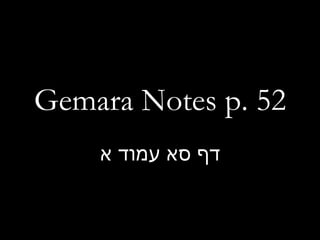 Gemara Notes p. 52 דף סא עמוד א 