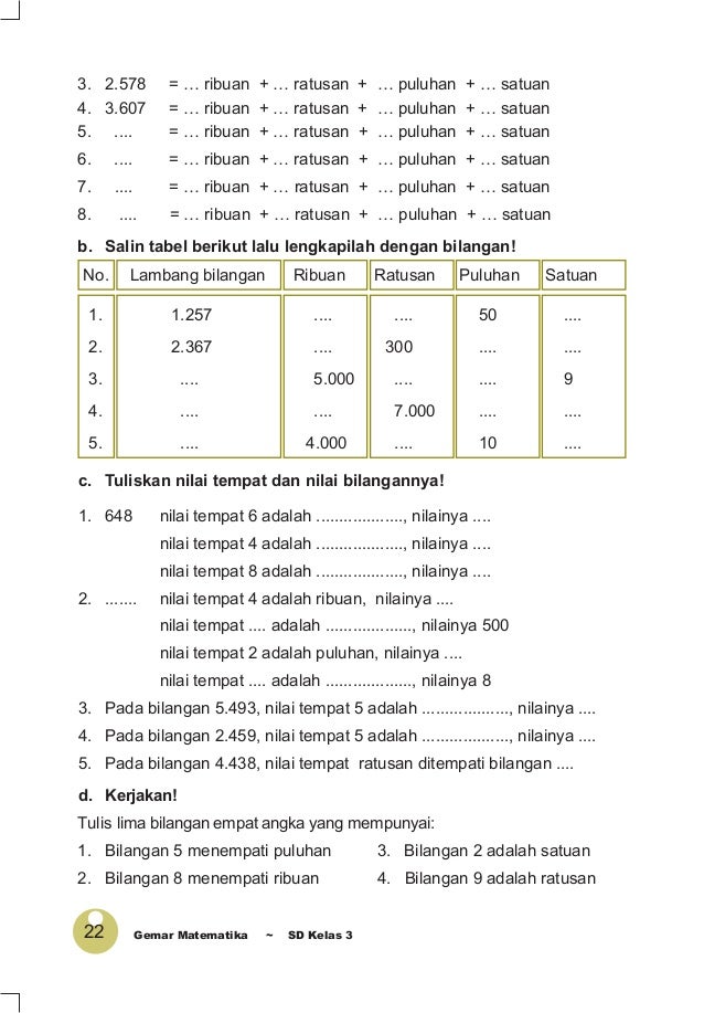 Gemar Matematika Untuk Kelas 3