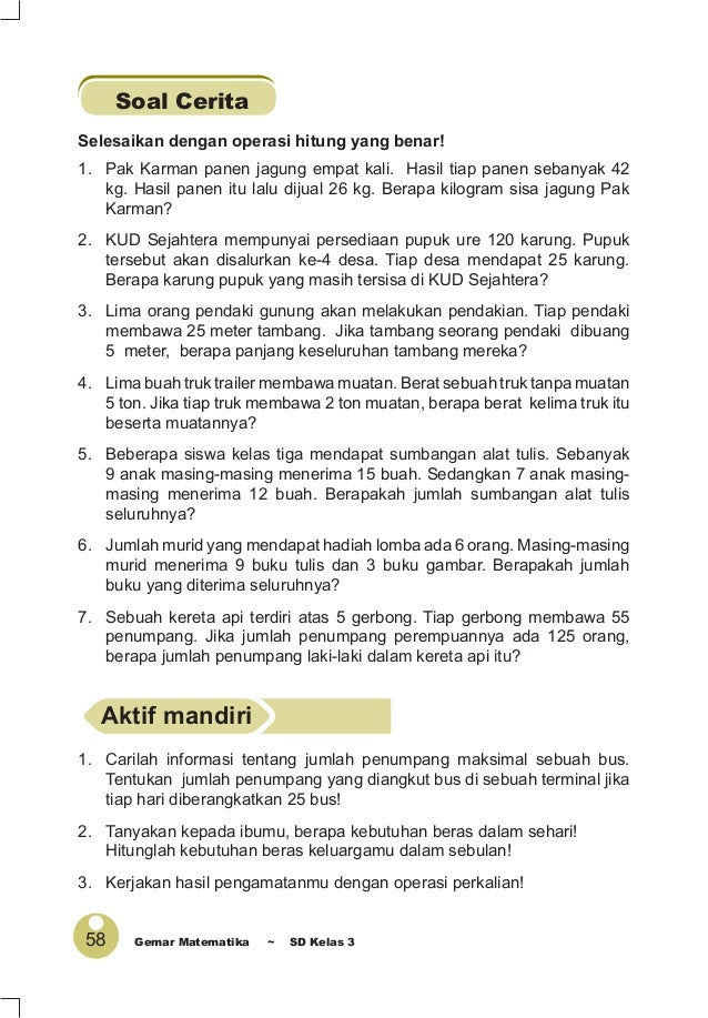 Gemar Matematika Untuk Kelas 3