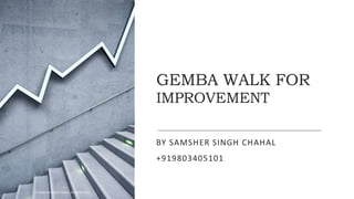 GEMBA WALK FOR
IMPROVEMENT
BY SAMSHER SINGH CHAHAL
+919803405101
10/19/2023
BY SAMSHER SINGH CHAHAL COPYRIGHT 2023 1
 