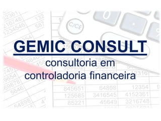 GEMIC CONSULT
consultoria em
controladoria financeira
 