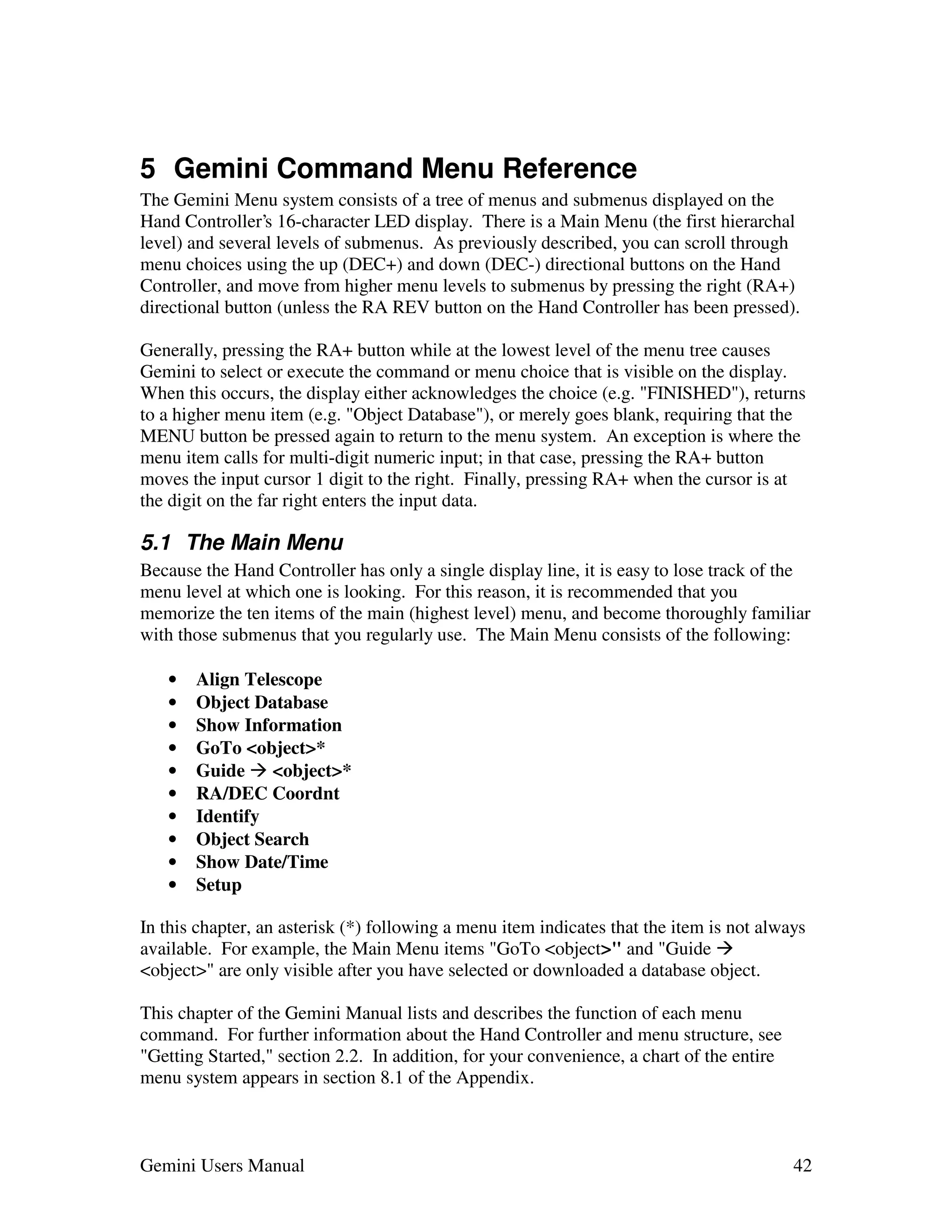 Gemini Manual